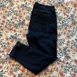 Loft Skinny Ankle Jeans with Zipper Hem